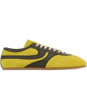 Dries Van Noten Two-Tone Suede Trainers - Yellow