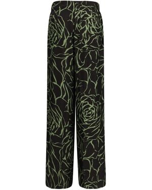 Dries Van Noten Wide-Leg Pants Viscose Pants - Green