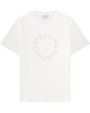 Stella McCartney Logo T-Shirt Cotton T-Shirts - White