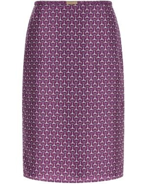 Gucci Silk Midi Skirt - Purple