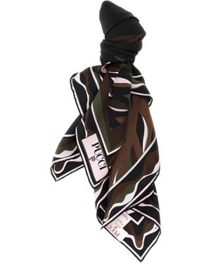PUCCI Fiamme And Nawaho Print Silk Scarf - White
