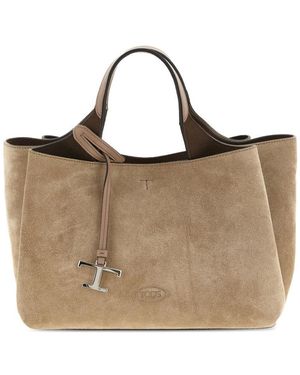 Tod's Mini Leather Tote Bag - Natural