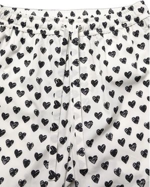 Dolce & Gabbana Graphic Heart Print Pants Pants Cotton Elastane - Black