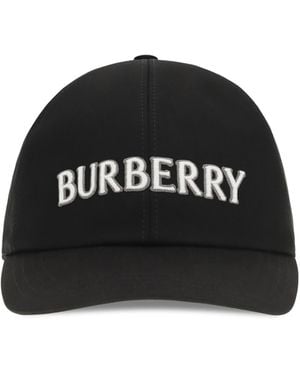 Burberry Logo Cotton Baseball Cap Hats E Hairbands - Black