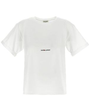 Saint Laurent Cotton Logo T-Shirt - White