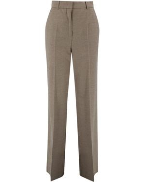 Max Mara Stretch Flannel Pants - Gray