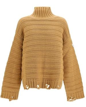 MM6 by Maison Margiela Beige Wool Oves Aries Turtleneck - Natural