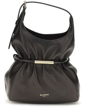 Balmain Sphynx Mini Handbag Lamb Ovis Aries Bag - Black