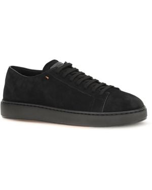 Santoni Suede Sneakers - Black