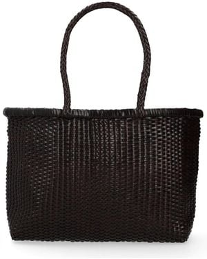 Dragon Diffusion Shoulder Bag B Weave Leather - Black