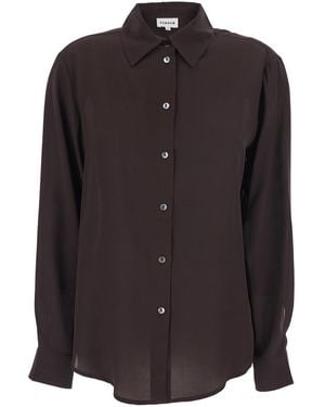 P.A.R.O.S.H. Dark Long Sleeve Shirt With Pointed Collar - Black