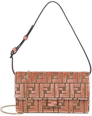 Fendi Ff Jacquard Baguette Wallet - White