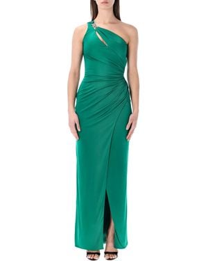 Versace Draped Jersey Gown - Green