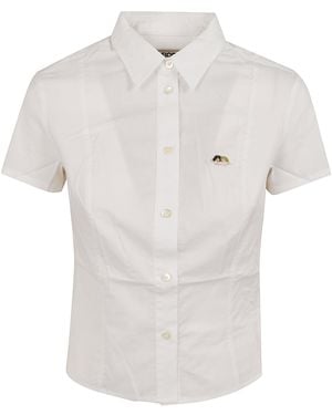 Fiorucci Cropped Slim Angel Patch Shirt Camicia - White