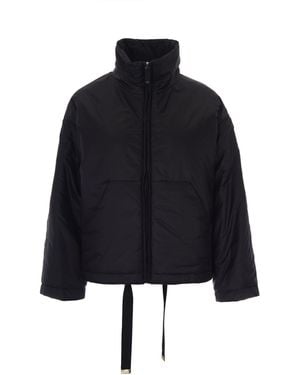Max Mara Solid Mock Collar Jacket - Blue