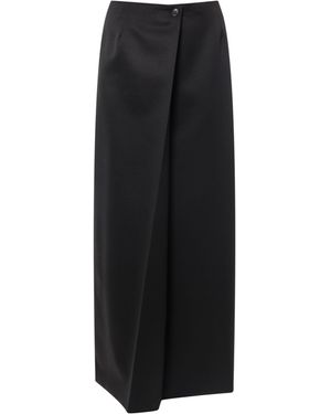 Givenchy Wool And Mohair Long Skirt - Black