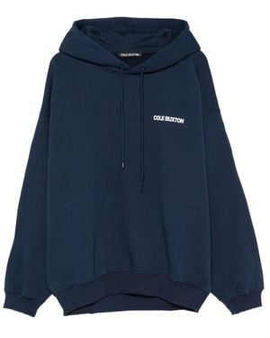 Cole Buxton Cb Logo-Print Drawstring Hoodie - Blue