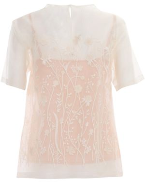 P.A.R.O.S.H. P.A.R.O..H. Blouse Silk Top - Natural