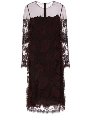 Ermanno Scervino Abito Midi Pizzo - Black