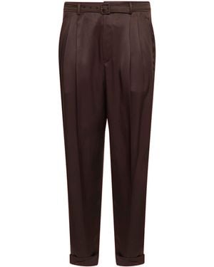 Saint Laurent Chocolate Duchesse Silk Satin Slim-Fit Trousers - Brown