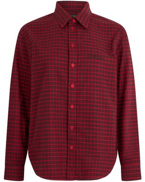 Balenciaga Checked Cotton Shirt - Red