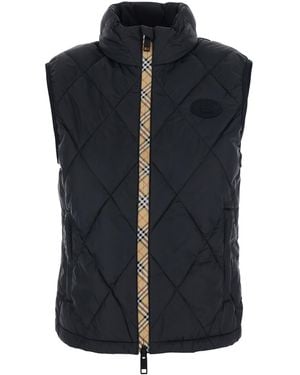 Burberry Sleeveless Down Jacket Cheswick Polyamide Puffer - Blue