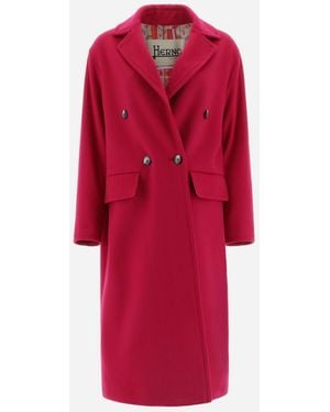 Herno Fuchsiacoat Luxury Wool Cream,Fuchsia Clothing - Red
