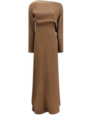 Petar Petrov Asymmetric Dress Silk; Elastane - Natural