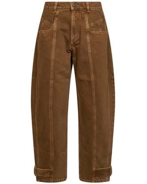 Isabel Marant Cotton Denim Leya Barrel Jeans - Brown