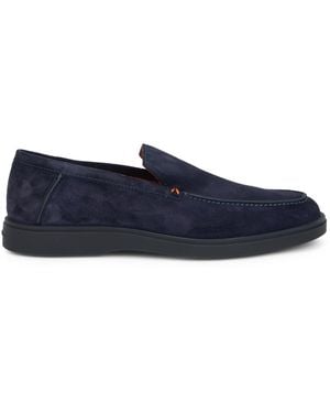 Santoni Loafers Suede Calfskin - Blue