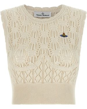 Vivienne Westwood Cotton Sleeveles T-Shirt - Natural