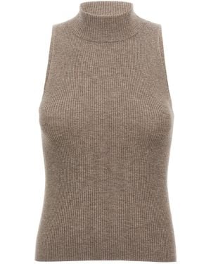Brunello Cucinelli Cashmere Sleeveles Jumper Clothing - Brown