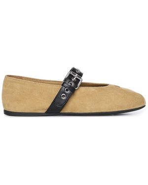 Miu Miu Miu Flat Shoes Lambskin - White