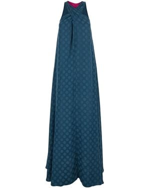..,merci Dress With Neckline On The Front And Polka Dot Motif - Blue