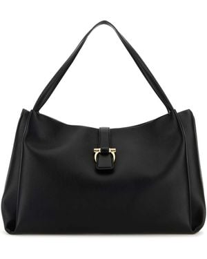トートバッグ SALVATORE FERRAGAMO GRAPE LEATHER LARGE SHOPPING BAG Ferragamo Large Leather Tote Bag | Neiman Marcus