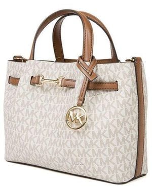 Michael Kors Satchel Bag Coated Canvas Satchel-Bags - White