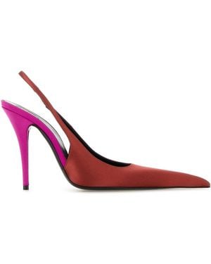 Saint Laurent Two-Tone Satin Deroche Pumps - Pink