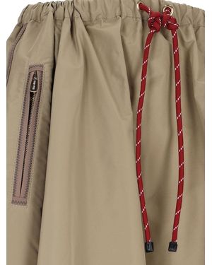 Miu Miu Flared Logo Skirt - Natural