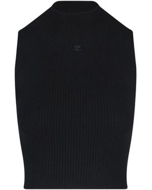 Courreges Top Cotton - Black