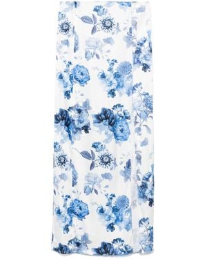 Alice + Olivia Stephine Printed Long Skirt - Blue