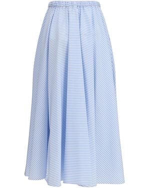 Crida Milano Striped Long Skirt Locorotondo Cotton - Blue