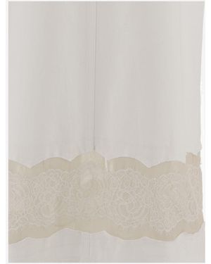 Carven Cotton Dress With Lace Trim - White