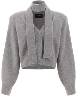 ROTATE BIRGER CHRISTENSEN Scarf Cardigan - Grey