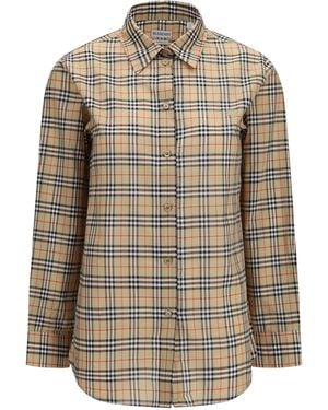 Burberry Classic Check Cotton Shirt Sand Ip - Multicolour