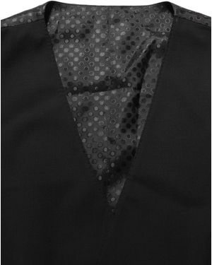 Dolce & Gabbana Wool Stretch Waistcoat Formal Dress Vest Virgin Elastane - Black