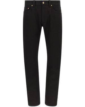 Versace Versace-Embellished Cotton Jeans - Black