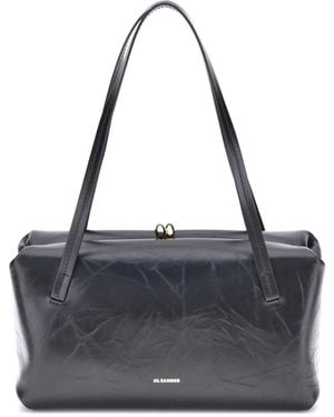 Jil Sander Small Goji Pillow Shoulder Bag Calf Leather Bos Taurus - Blue