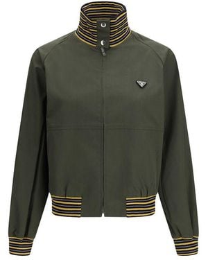 Prada Bicolour Polyester Bomber - Green