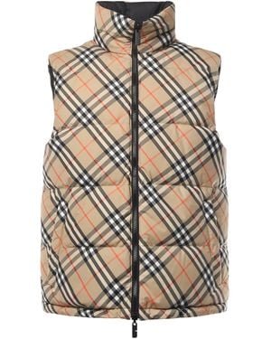 Burberry Reversible Checked Padded Vest - White