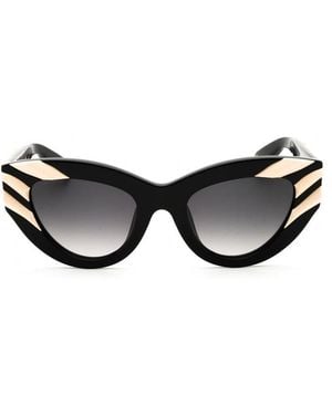 Roberto Cavalli Sunglasses Cat Eye Full Rim, Shiny Frame And Gradient Lens Src009V700Y - Black